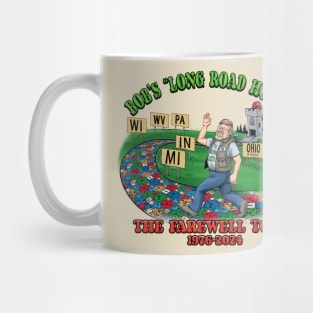 Bob’s Long Road Home Farewell Tour front Diceman Dice d20 Bob Kindle Light Trading Company Convention RPG Dungeon and Dragons Mug